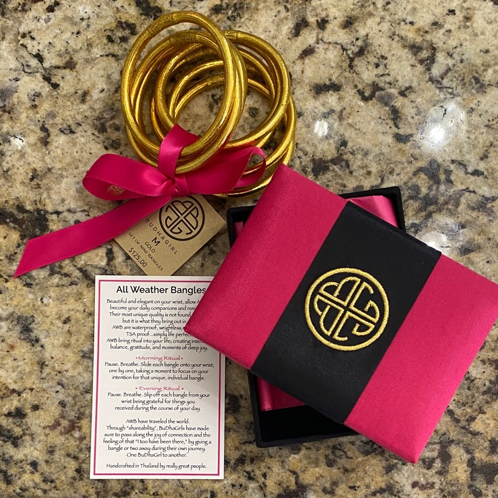 Budhagirl Gold All Weather Bangles New in Box